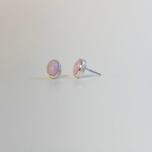 Pink Opal Sterling Silver Earrings